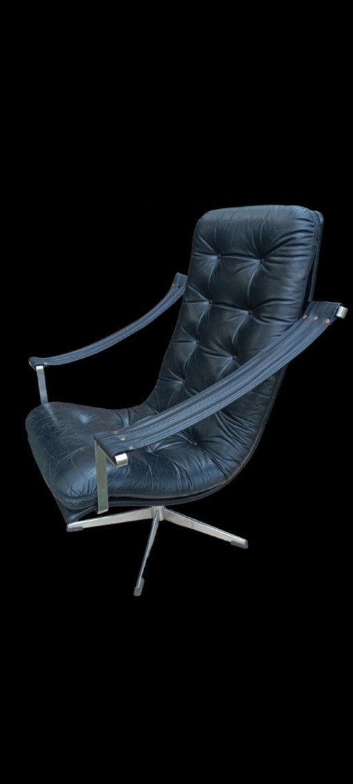 Geoffrey Harcourt Leren Fauteuil Voor Artifort