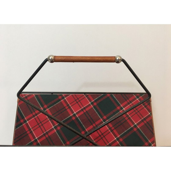 Image 1 of Vintage tijdschriftenrek in zwart gelakt metaal, Frankrijk 1950