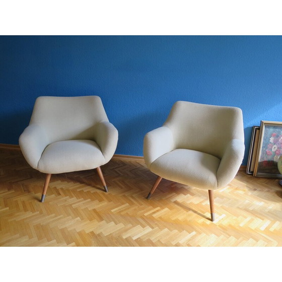 Image 1 of Beige fauteuil in organische stijl - 1950