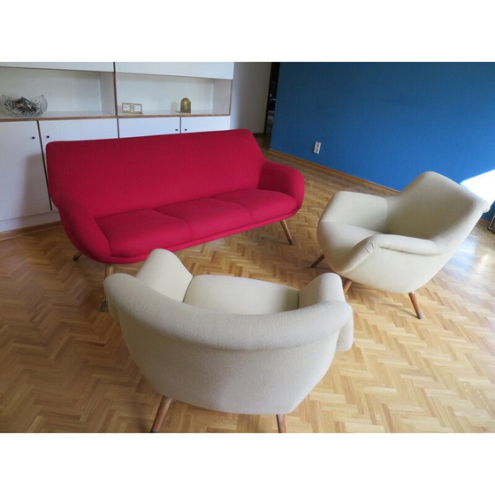 Image 1 of Beige fauteuil in organische stijl - 1950