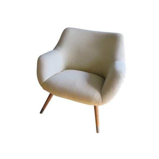 Beige fauteuil in organische stijl - 1950