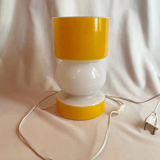 Image 1 of Vintage lamp - Tweekleurig glas - Ruimtetijdperk - 1970