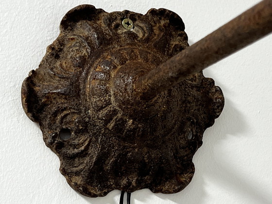 Image 1 of Industriële wandlamp voor buiten, geëmailleerd, 100 Cm. 1930-40 Ca.