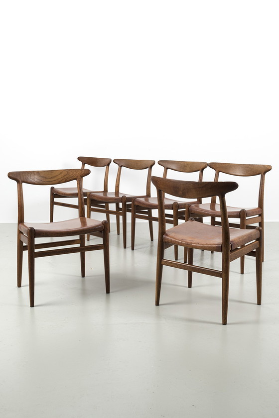 Image 1 of 6x Hans Wegner stoelen