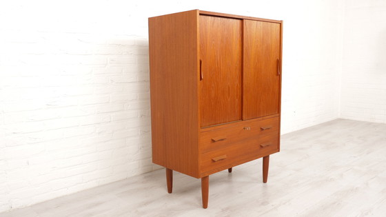 Image 1 of Vintage kast | wandkast | Deens | teak | Schuifdeuren