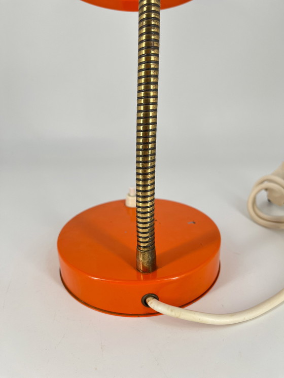 Image 1 of Vintage bureaulamp Oranje 1960 1970 Mid Century Ruimtetijdperk