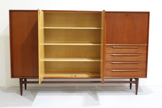 Image 1 of Vintage Design highboard, kast - Heinrich Rietsenpatt teak