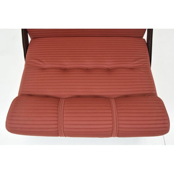 Image 1 of Mid-eeuwse opklapbare fauteuil en voetensteun, Tsjecho-Slowakije 1970