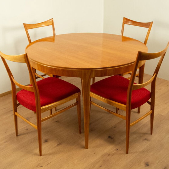 Image 1 of 1960 kersen eettafel met 6 stoelen