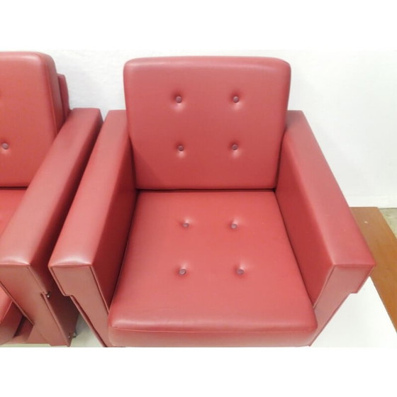 Image 1 of Paar vintage fauteuils in verchroomd metaal, Tsjecho-Slowakije 1970