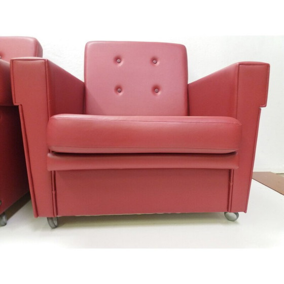 Image 1 of Paar vintage fauteuils in verchroomd metaal, Tsjecho-Slowakije 1970