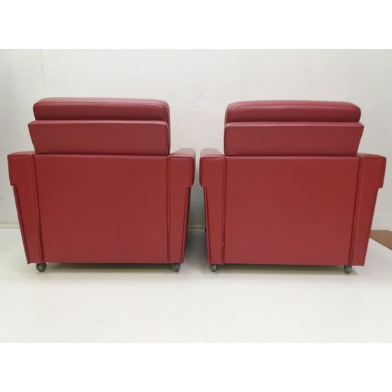 Image 1 of Paar vintage fauteuils in verchroomd metaal, Tsjecho-Slowakije 1970