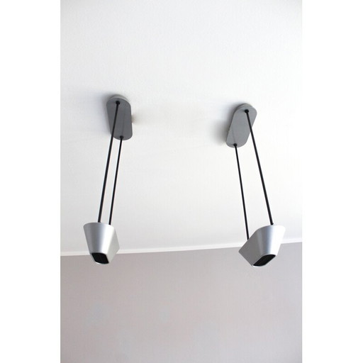 Paar vintage hanglampen Sidone van De Pas, D'urbino en Lomazzi voor Artemide, Italië 1980