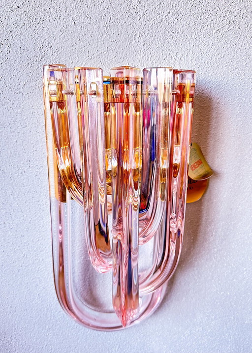 Vintage Pink Murano Muurlamp