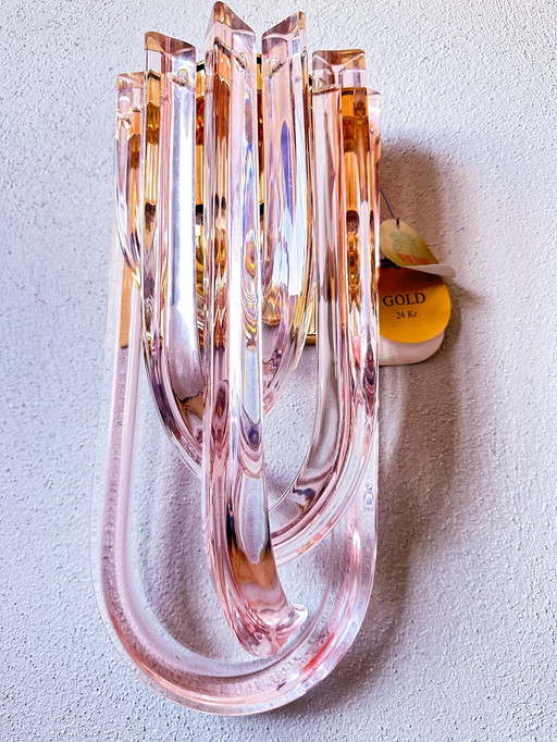 Vintage Pink Murano Muurlamp