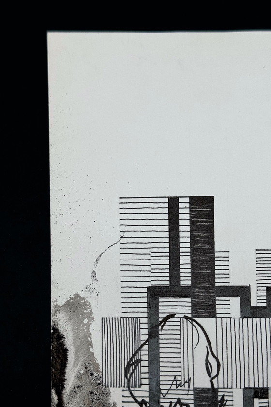 Image 1 of Abstracte inktcompositie met vrouwelijk figuur. - Eugène Eechaut (1928-2019)