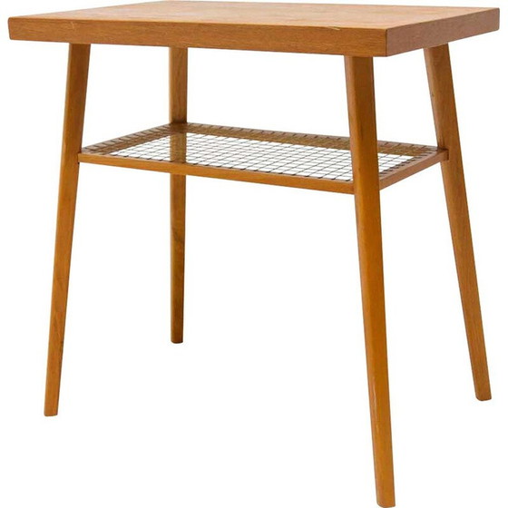 Image 1 of Vintage eikenhouten bijzettafel voor Dřevopodnik Holešov, Tsjecho-Slowakije 1960