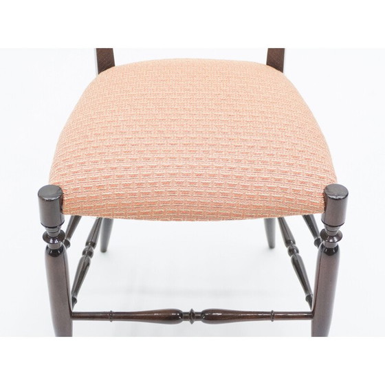 Image 1 of Zeldzame set van 6 walnoten Campanino Chiavari stoelen van Fratelli Levaggi 1950