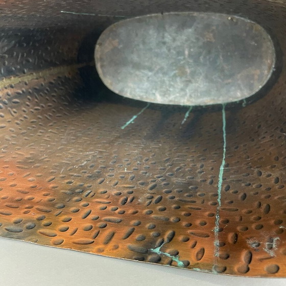 Image 1 of Vintage Bauhaus koper en rotan paraplubak voor Mussbach Metall, Duitsland 1950