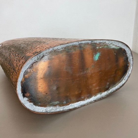 Image 1 of Vintage Bauhaus koper en rotan paraplubak voor Mussbach Metall, Duitsland 1950