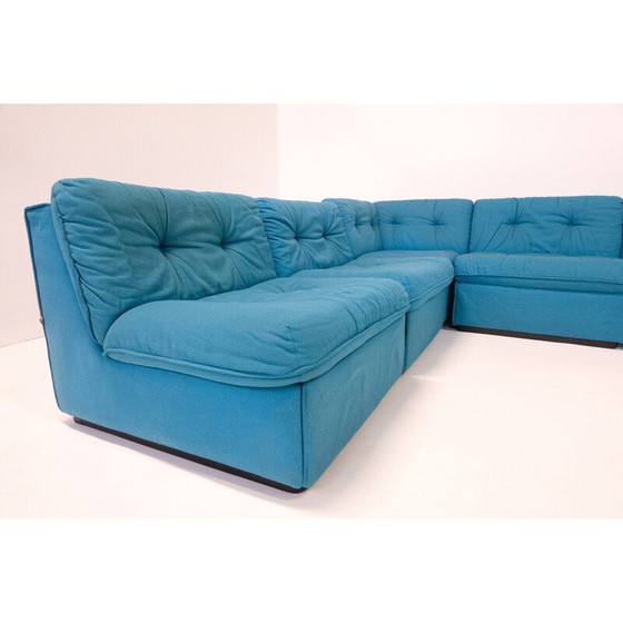 Image 1 of Mid Century blauwe modulaire sofa, Italië 1960