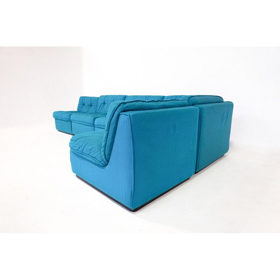 Image 1 of Mid Century blauwe modulaire sofa, Italië 1960