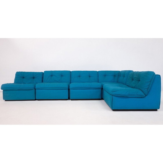 Image 1 of Mid Century blauwe modulaire sofa, Italië 1960