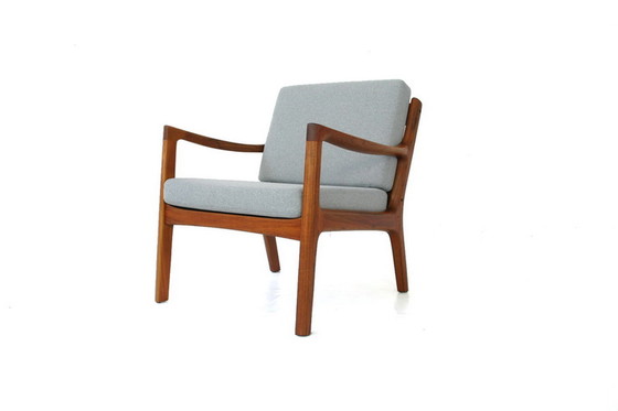 Image 1 of Ole Wanscher voor France & Son, "Senator" Mid Century Deense Teak Lounge Chair, nieuwe kussens, nieuwe hoes