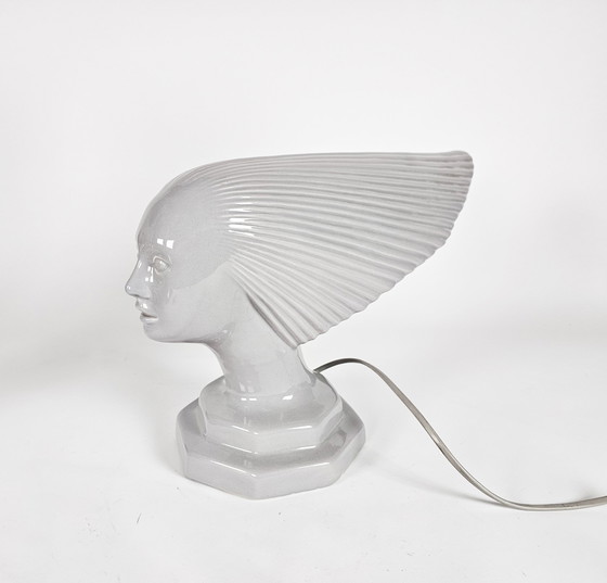 Image 1 of Vintage  - Rene Lalique stijl - design Hubert Olivier -  tafellamp - keramiek -  Frankrijk - 1960's