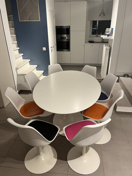 Space age Design tafel ovaal met 8 stoelen