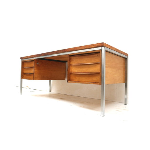 Groot Vintage Palissander Directiebureau Gemaakt In De Jaren ’60