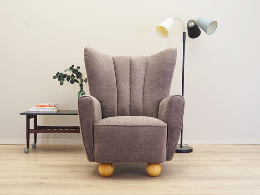 Grijze fauteuil, Scandinavisch ontwerp, Productie: Denemarken