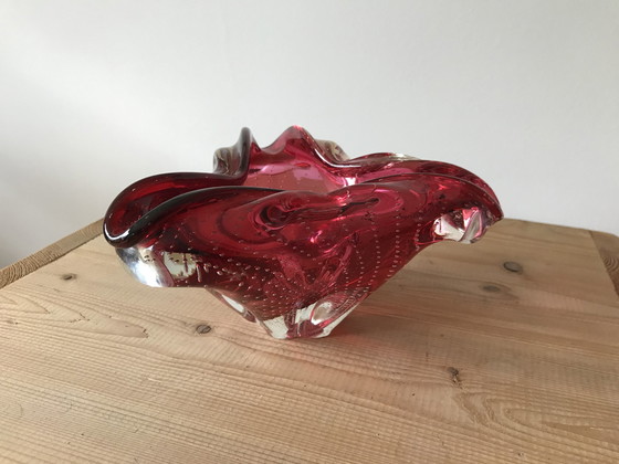 Image 1 of Vintage Murano Glazen Kom Of Asbak In Bubbelglas