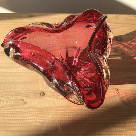 Image 1 of Vintage Murano Glazen Kom Of Asbak In Bubbelglas