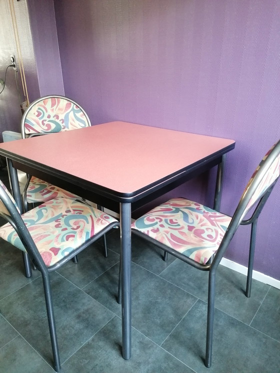 Image 1 of Formica uitschuifbare tafel met stoelen set