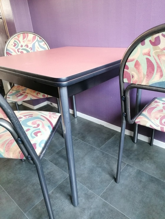 Image 1 of Formica uitschuifbare tafel met stoelen set