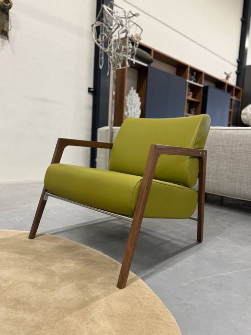 Harvink Fraai Fauteuil Groen Leer Design Stoel