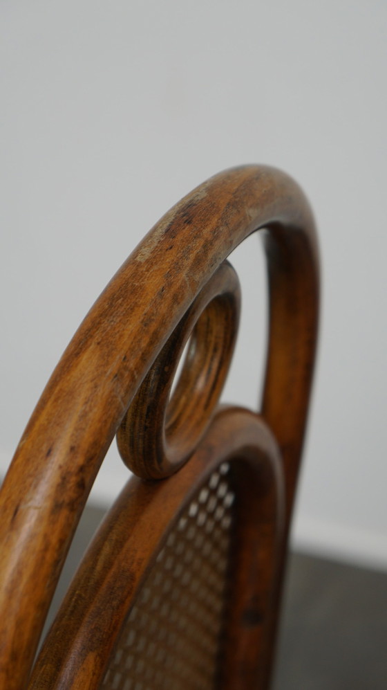 Image 1 of 4 x hoge bentwood vintage webbing eetkamer stoelen