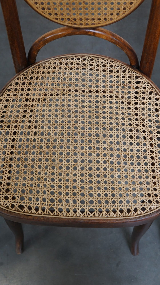 Image 1 of 4 x hoge bentwood vintage webbing eetkamer stoelen