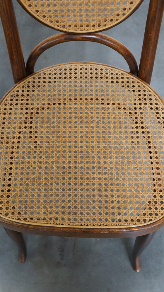 Image 1 of 4 x hoge bentwood vintage webbing eetkamer stoelen