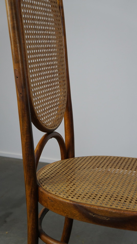 Image 1 of 4 x hoge bentwood vintage webbing eetkamer stoelen