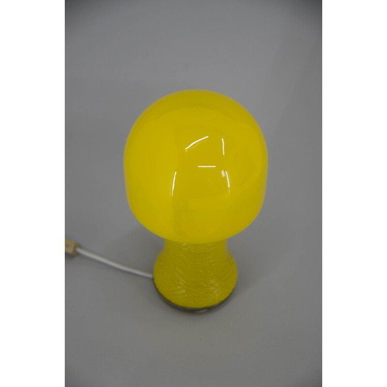 Image 1 of Mid Century gele glazen tafellamp, Duitsland 1970