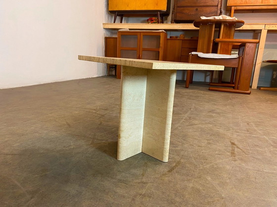 Image 1 of Vintage Travertine salontafel Italië midden van de eeuw 1960 1970