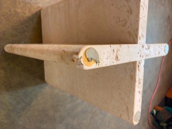 Image 1 of Vintage Travertine salontafel Italië midden van de eeuw 1960 1970