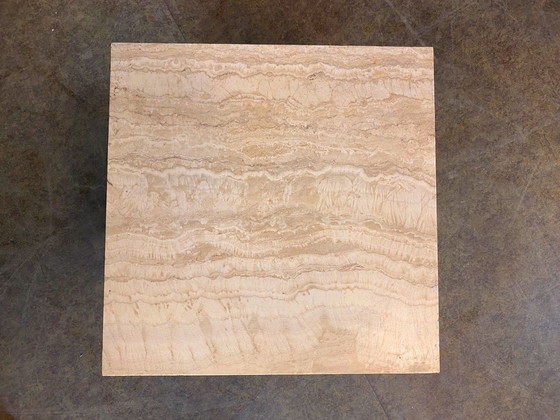 Image 1 of Vintage Travertine salontafel Italië midden van de eeuw 1960 1970
