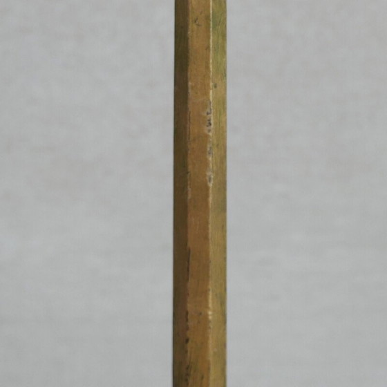 Image 1 of Vintage Art Deco vloerlamp van hout en verguld metaal, Frankrijk 1930