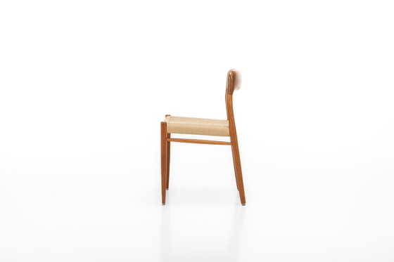 Image 1 of Teakhouten Papercord Eetkamerstoelen door Niels O. Møller voor J.L. Møllers, jaren 1960, set van 8