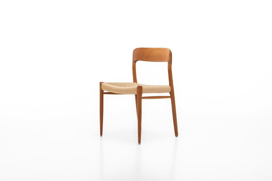 Image 1 of Teakhouten Papercord Eetkamerstoelen door Niels O. Møller voor J.L. Møllers, jaren 1960, set van 8