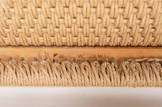 Image 1 of Teakhouten Papercord Eetkamerstoelen door Niels O. Møller voor J.L. Møllers, jaren 1960, set van 8