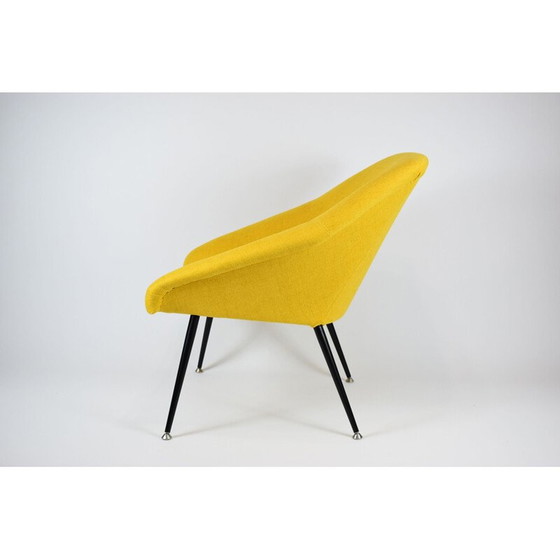 Image 1 of Vintage fauteuil Coquille in gele stof 1960